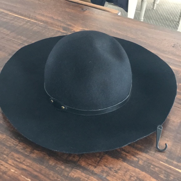 Wool Large Black Hat One size big rim - Picture 1 of 2